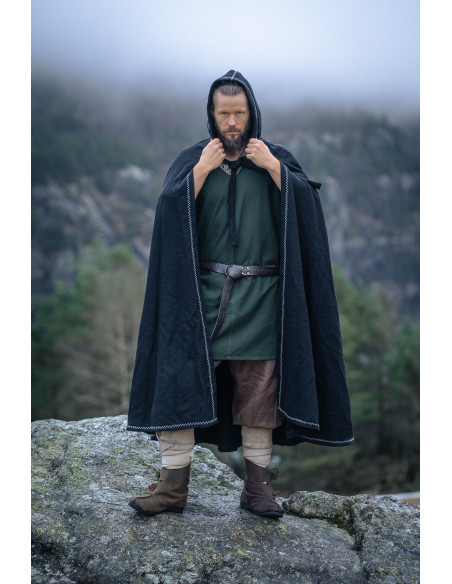 Cappa vichinga in lana con cappuccio...