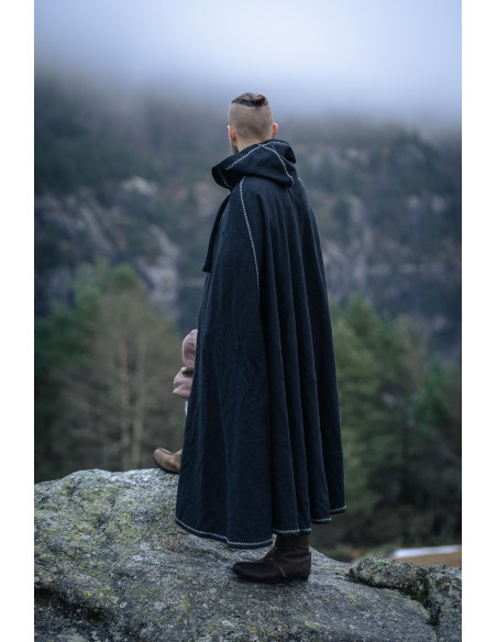 Cappa vichinga in lana con cappuccio...