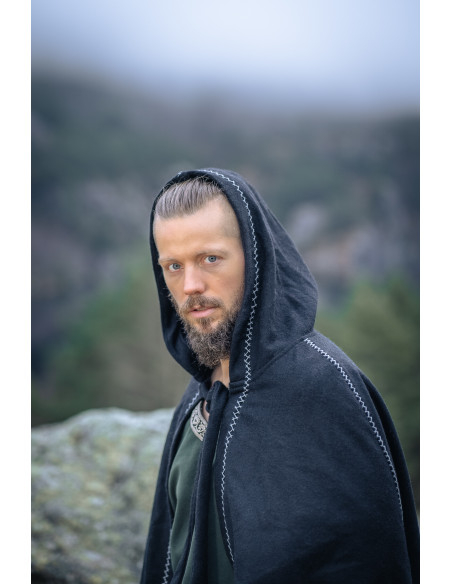 Cappa vichinga in lana con cappuccio...