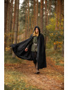 Cappa medievale con cappuccio modello Johannes, colore nero