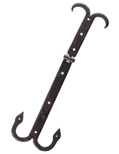 Cerniera per cofano medievale, acciaio forgiato a mano