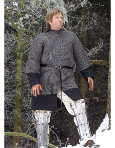 Cotta di maglia modello Haubergeon, anelli piani