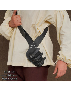 Fodero medievale in cuoio per spade, colore nero 2