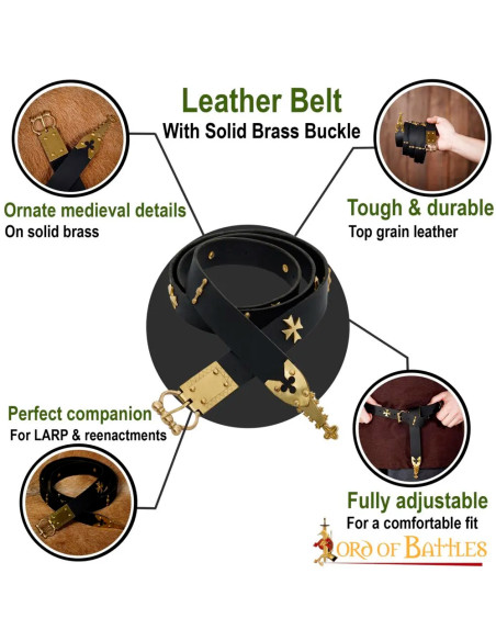 Cintura medievale in pelle con...
