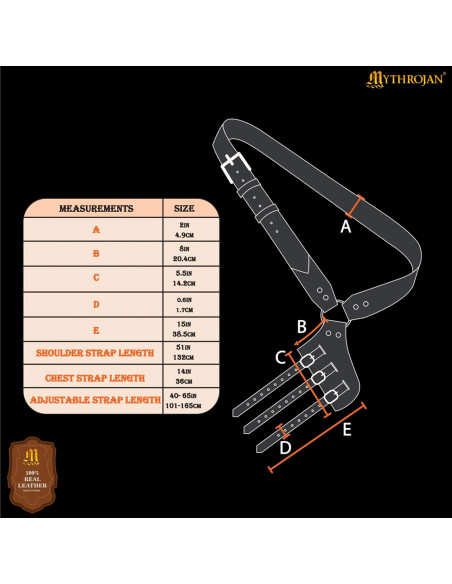 Tahalí medieval in cuoio marrone per...