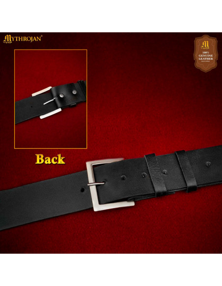 Tahalí medievale in cuoio nero per...