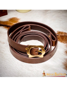 Tahalí medieval in cuoio per spada romana, colore marrone 2