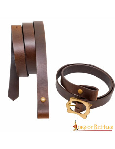 Tahalí medieval in cuoio per spada romana, colore marrone