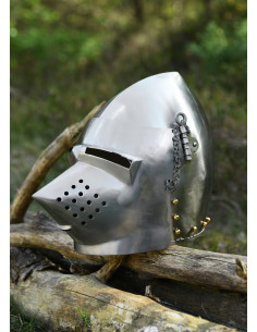 Casco con muso di levriero del XIV secolo, acciaio 2 mm. 2