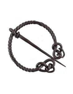 Fibula in acciaio torsolo con coda di serpente