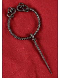 Fibula in acciaio torsolo con coda di serpente 2