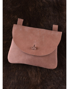 Borsa in pelle con passanti per cintura, forma quadrata