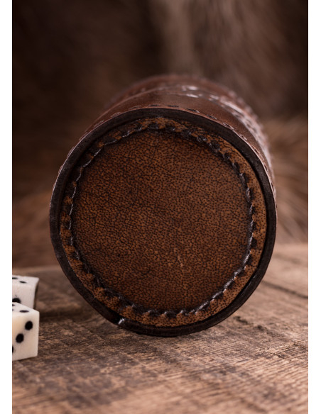 Vaso per dadi in pelle nera, design...