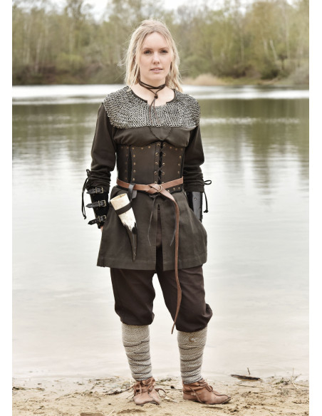 Corpetto di pelle con strato interno...