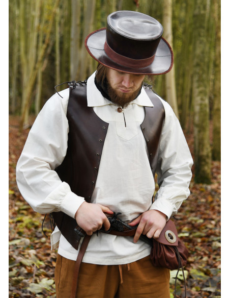 Cappello medievale in pelle con ala...