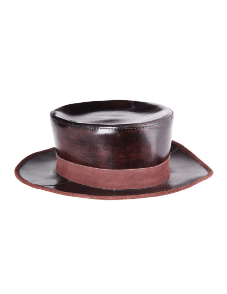 Cappello medievale in pelle con ala...