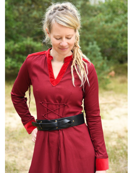 Cintura medieval in cuoio annodata, nero