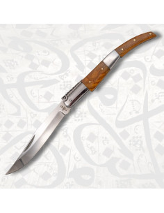 Coltello arabo a carraca serie Seda Ambra, manico oliva