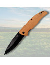 Coltello da campo Third, manico in legno di acero (lama nera)