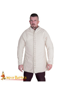 Gambesón medieval imbottito tipo 6 con fronte bottonato,...