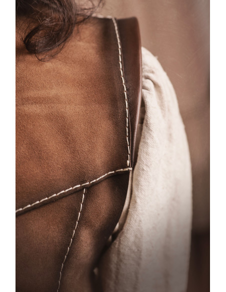 Giacca medievale corta marrone in...