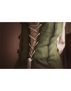 Cotta medievale corta verde in pelle scamosciata, uomo 2