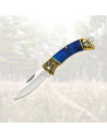 Coltello da campo Albainox, modello in acrilico blu (11,30 cm).