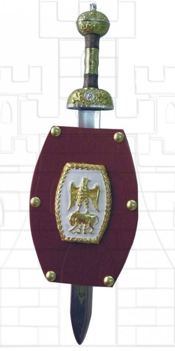 Miniescudo romano con su miniespada gladius - Scudi Romani
