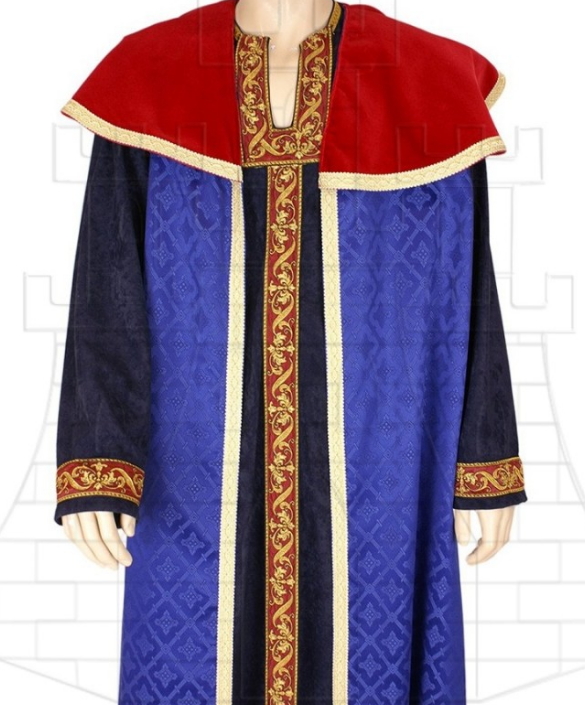 Traje medieval rey con capa - Mantelli medievali: una distinzione sociale dell' epoca