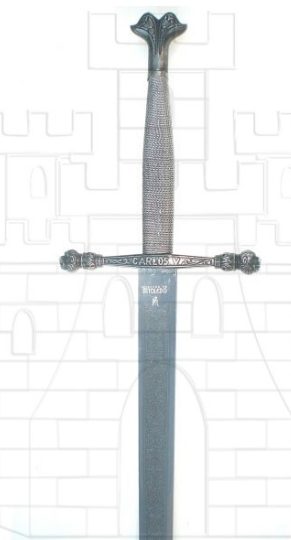 Espada Carlos V hoja rústica grabada - Spade di Carlo I di Spagna e V di Germania