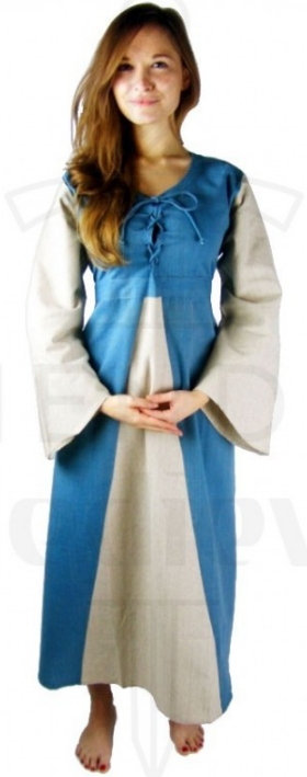 Vestido medieval algodón azul claro - Vestiti medievali da donna, uomo, bambini e bambine