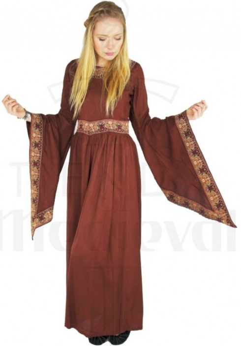 Vestido nobleza medieval rojo borgoña - Abiti Medievali
